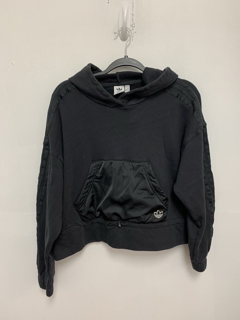 Adidas Black Pullover Black Hoodie Sweat Shirt Sz M Medium